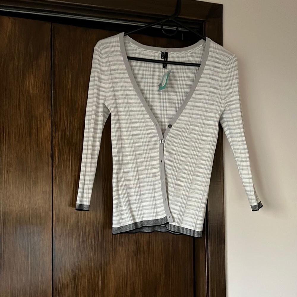 Cotton blend buttoned cardigan